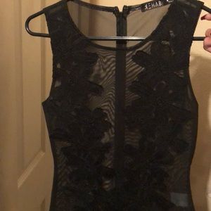 Black see thru flowering bodysuit